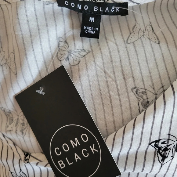 NWT COMO BLACK V NECK LONGSLEEVE Blouse - Picture 7 of 9